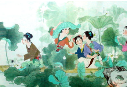 白居易所作的《采莲曲》，描写采莲少女的初恋情态